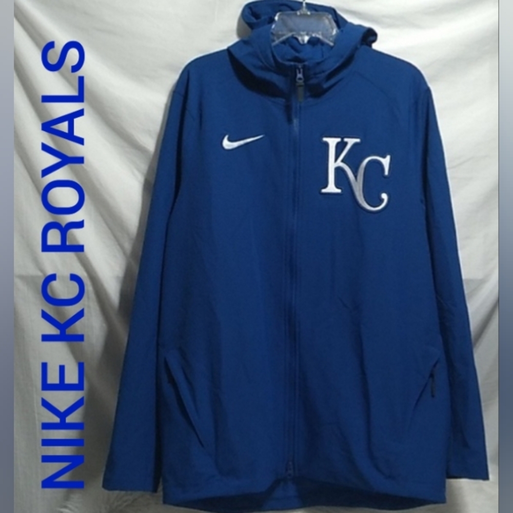 (BX53) SALE! NWOT Nike Kansas City Royals Collection Full Zip Jacket W Hood
